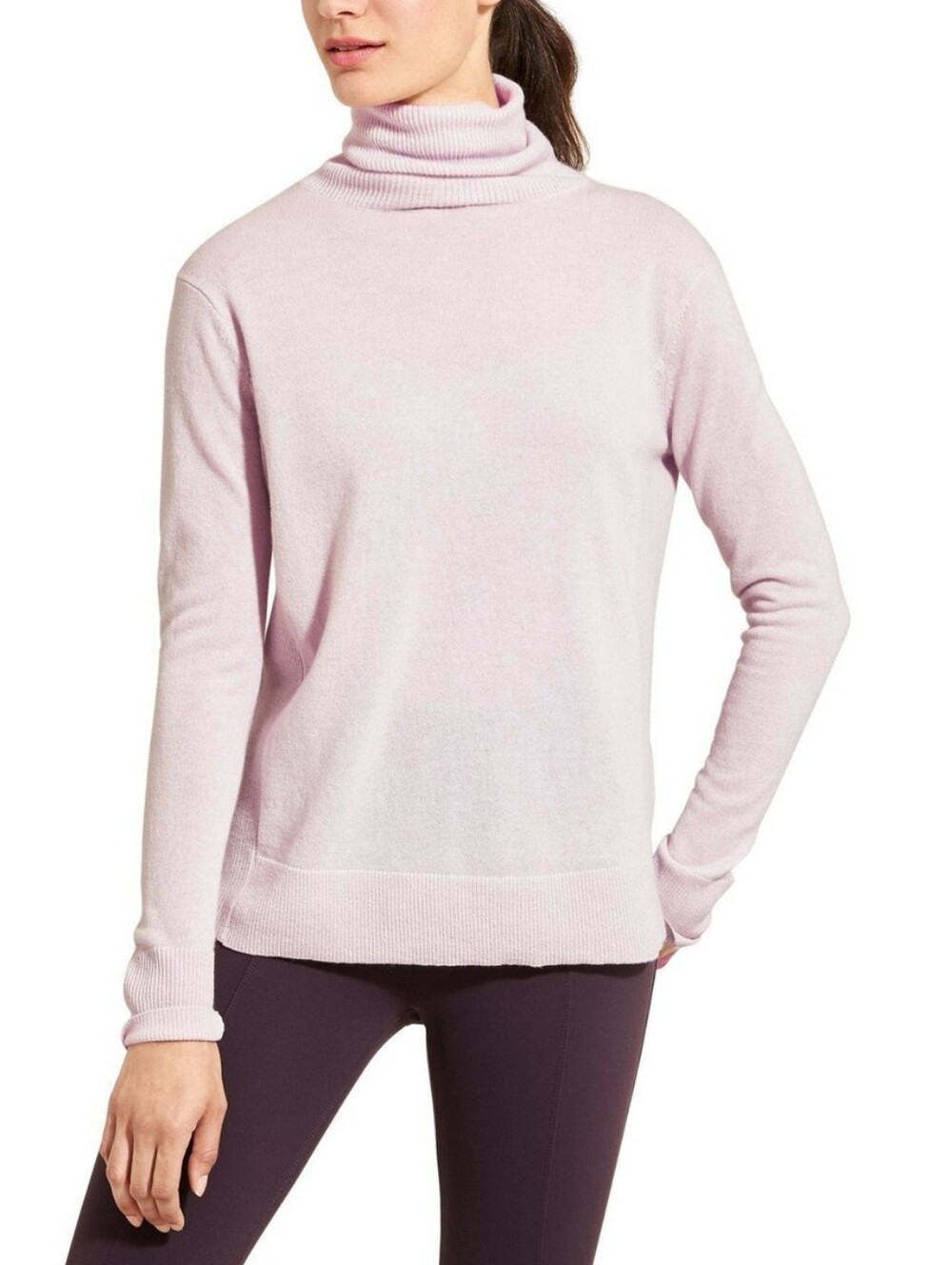 Athleta Light Pink Turtleneck 100% Cashmere Sweater XXS